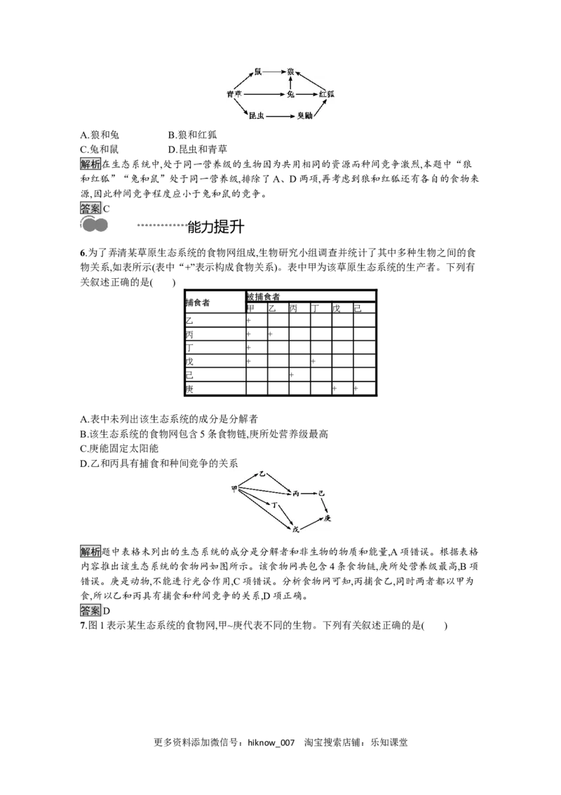 2022-2023学年新教材生物人教版选择性必修第二册课后提升训练：第3章　第1节　生态系统的结构_E015高中全科试卷_生物试题_选修2_2.同步练习_4.课后训练（第四套）