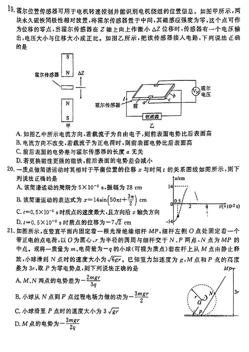 2024届衡水金卷高三4月大联考（老高考）理综试题(1)_2024年4月_024月合集_2024届衡水金卷高三4月大联考（老高考）