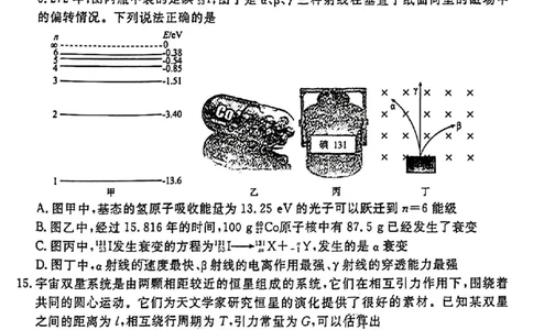 2024届衡水金卷高三4月大联考（老高考）理综试题(1)_2024年4月_024月合集_2024届衡水金卷高三4月大联考（老高考）