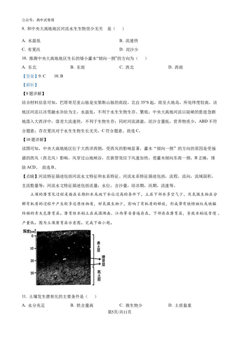 精品解析：云南省昆明市五华区云南师范大学附属中学2024-2025学年高三上学期8月月考地理试题（解析版）_8月