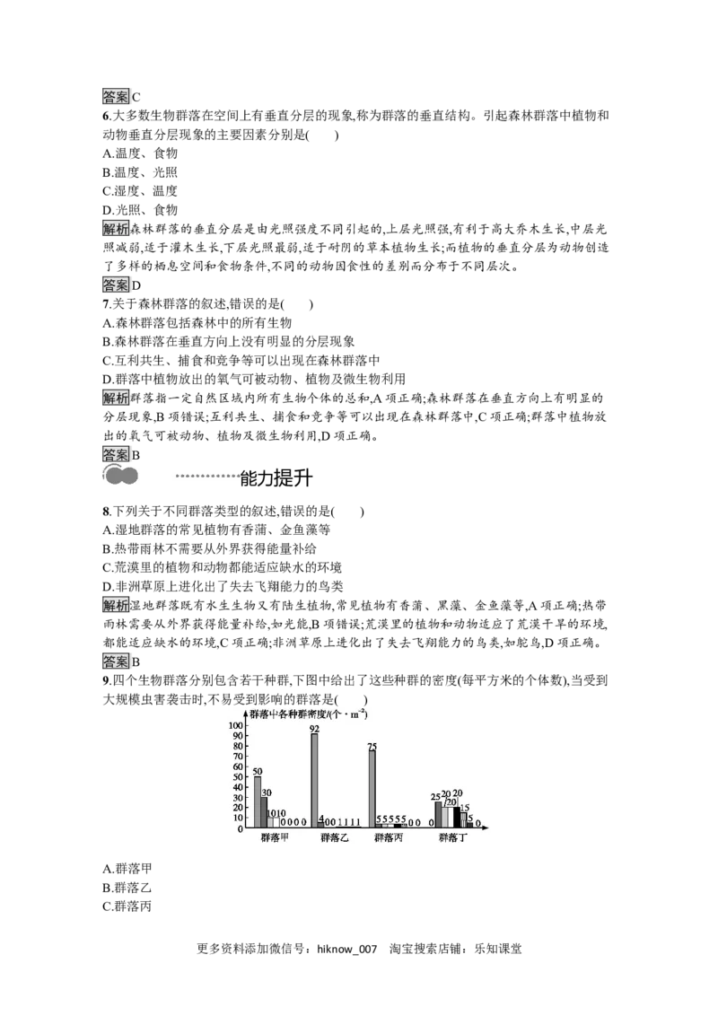 2022-2023学年新教材生物人教版选择性必修第二册课后提升训练：第2章　第2节　群落的主要类型_E015高中全科试卷_生物试题_选修2_2.同步练习_4.课后训练（第四套）