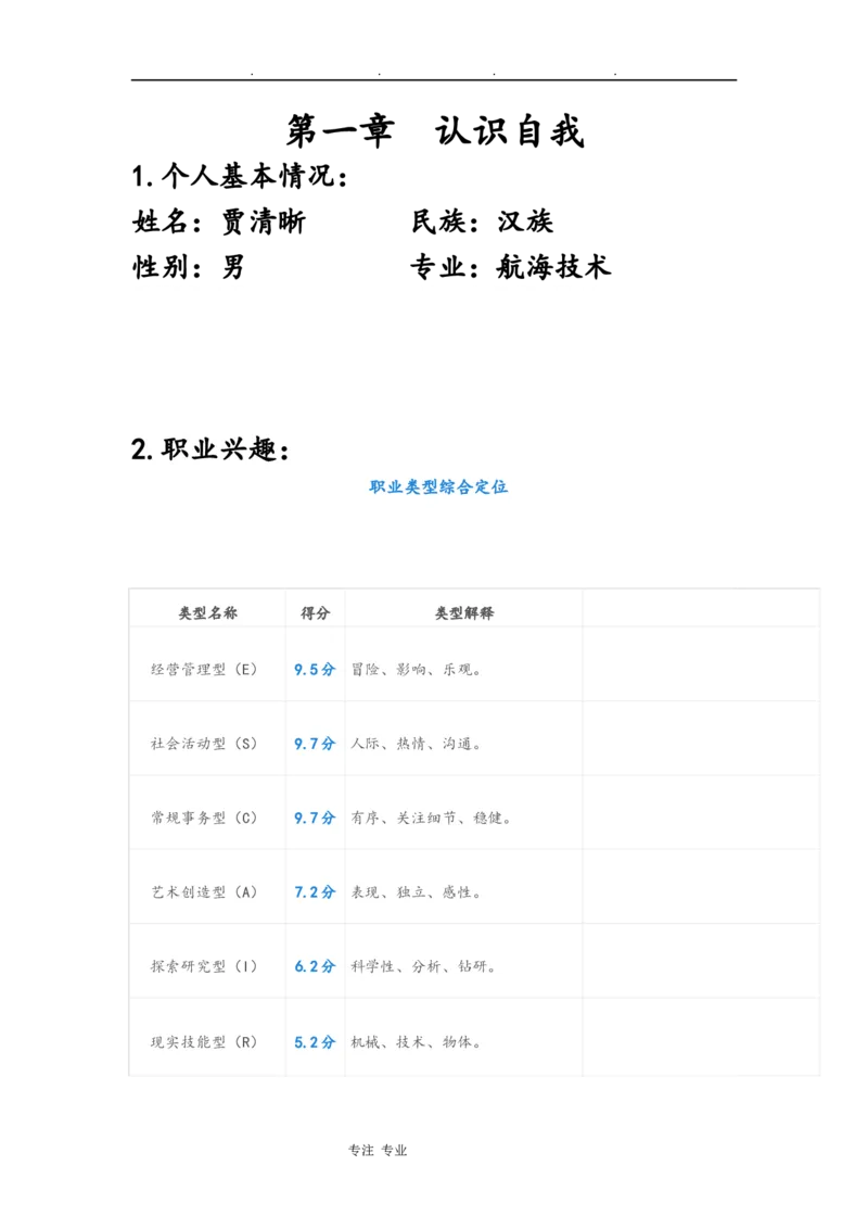 海员职业生涯规划书(2)_E6-职业规划_79航海技术专业
