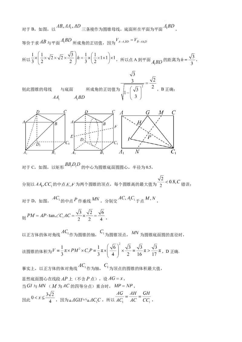 安徽省六安第一中学2024-2025学年高三上学期11月月考数学+答案_12月_241202安徽省六安一中2024-2025学年高三第四次月考（11月）（全科）