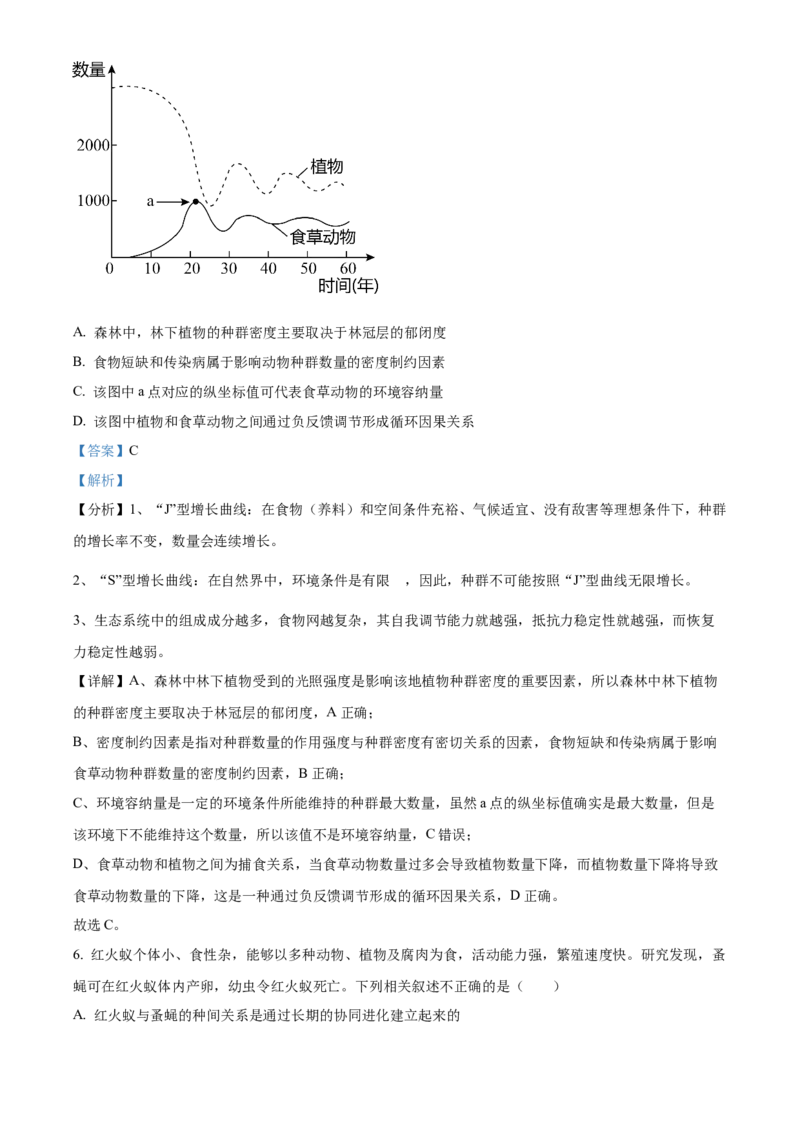 安徽省亳州市2023-2024学年高二下学期7月期末考试生物Word版含解析(1)_8月_240808安徽省亳州市2023-2024学年高二下学期7月期末考试