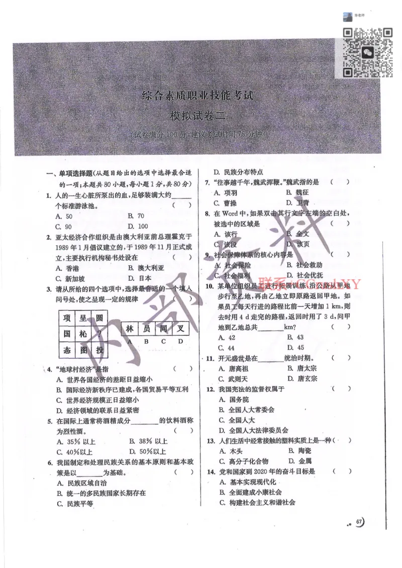 题目(1)_高职提前招资料
