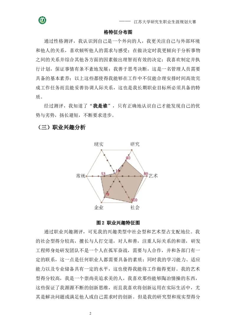 模版参考-食品某同学职业生涯规划书(不能照抄内容-可参考版式)_E6-职业规划_72食品专业