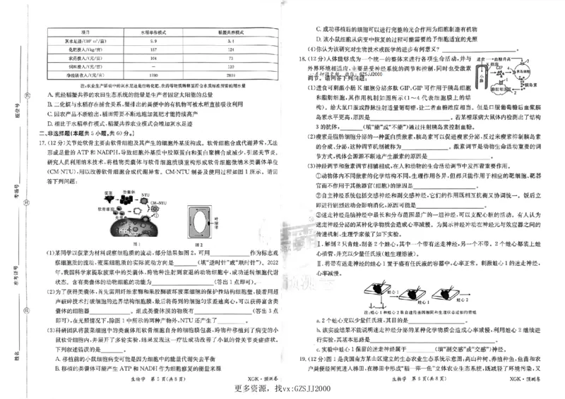 预测卷_生物_2024高考押题卷_52024金太阳全系列_（新高考版）jty临考预测押题密卷_金太阳卷霸临考预测卷