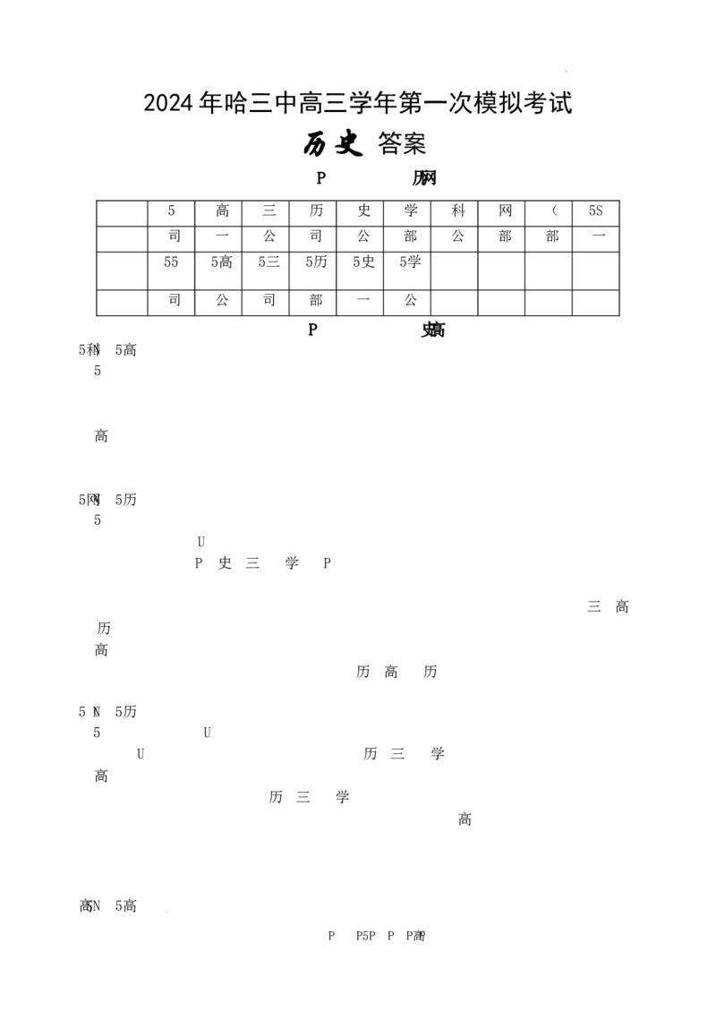 6_哈三中2023-2024学年度高三学年第一次模拟考试历史试题答案_2024年3月_013月合集_2024届黑龙江省哈尔滨市第三中学校高三下学期第一次模拟考试