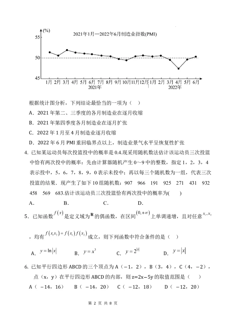 一模数学（文）_2024年3月_02按日期_18号_2024届宁夏石嘴山市第三中学高三下学期第一次模拟考试_宁夏回族自治区石嘴山市第三中学2024届高三第一次模拟考试数学（文）试题_文科数学