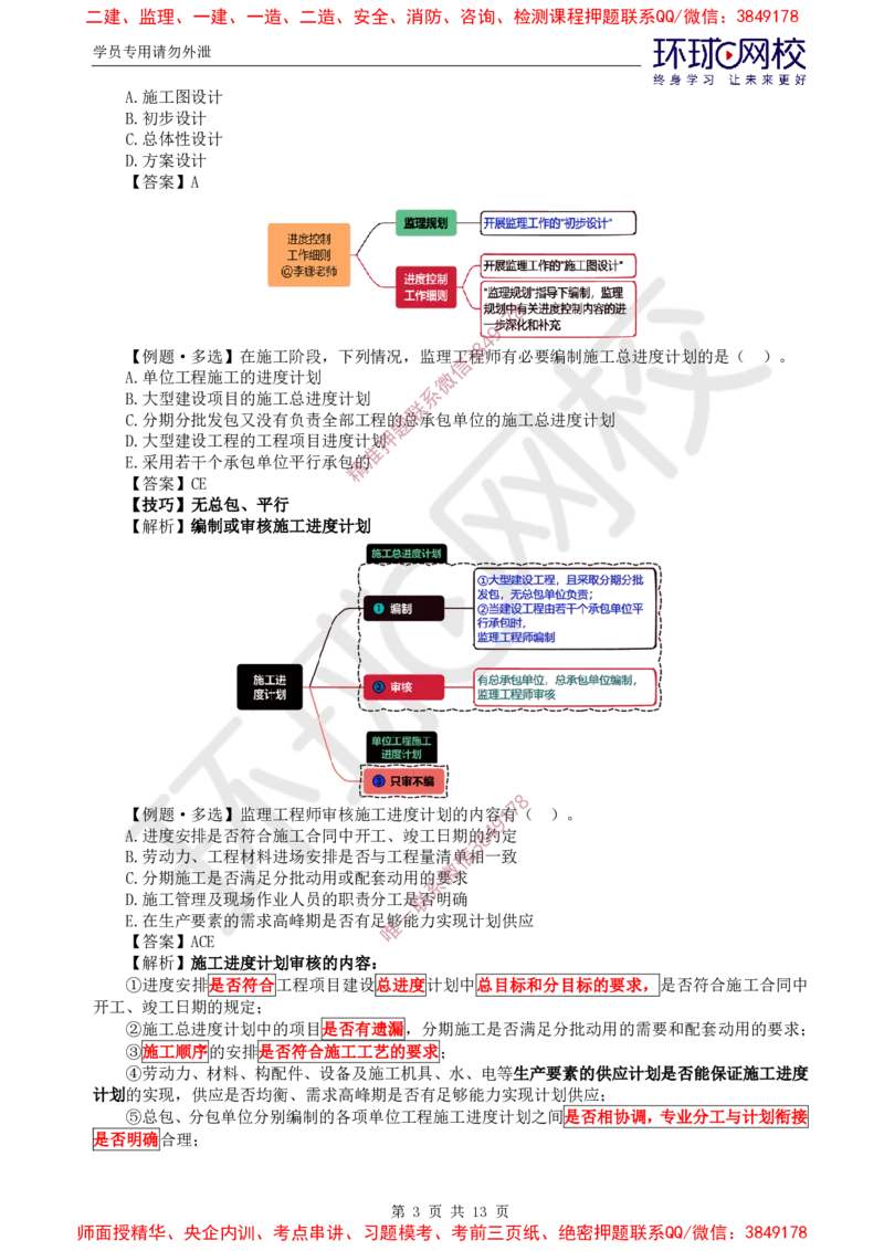 05.进度：精题必练（五）_监理工程师_2025监理工程师_2025年监理工程师SVIP_2025年监理土建控制SVIP_03-习题精析✿实战特训✿模考通关_12-控制《精题必练班》李娜HQ推荐