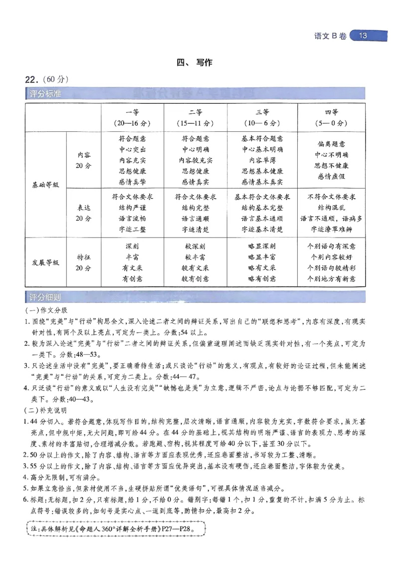 阅卷人750分考场评分标准_2024高考押题卷_12024天星全系列_四川、陕西、青海、内蒙古宁夏、西藏（英数理科综合）_(全国卷版）天星临考预测押题密卷
