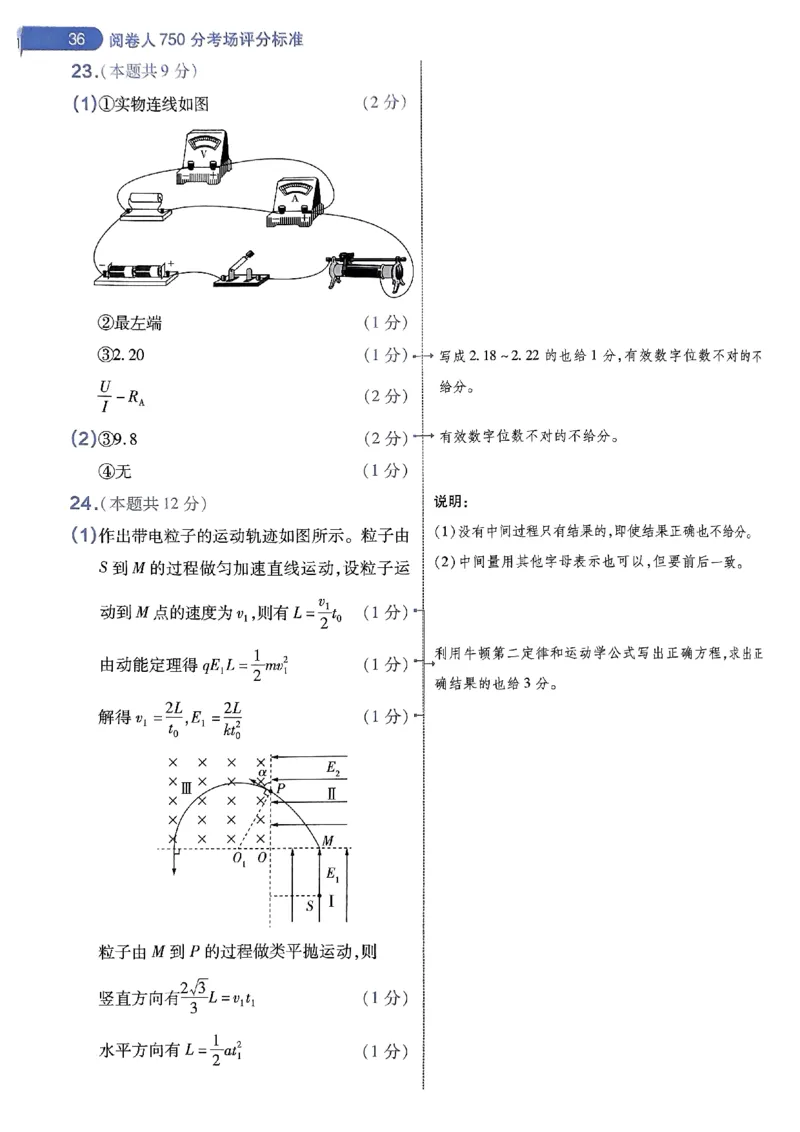阅卷人750分考场评分标准_2024高考押题卷_12024天星全系列_四川、陕西、青海、内蒙古宁夏、西藏（英数理科综合）_(全国卷版）天星临考预测押题密卷