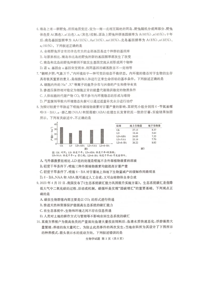 2024届湖南省衡阳市名校联考联合体模拟预测生物试题_2024年4月_01按日期_24号_2024届湖南名校联考联合体高三考前仿真联考一