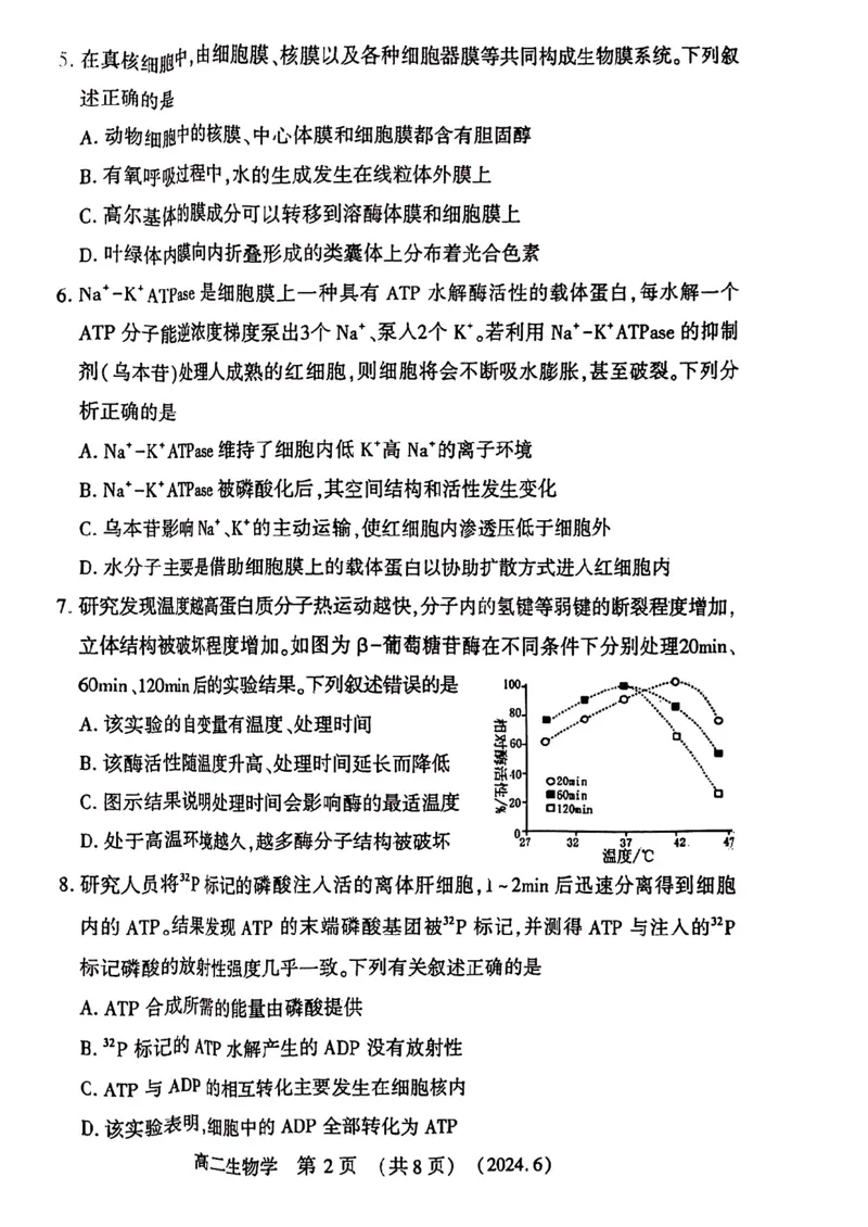 生物学试卷及答案_6月_240613河南省洛阳市2023-2024学年高二下学期6月质量检测