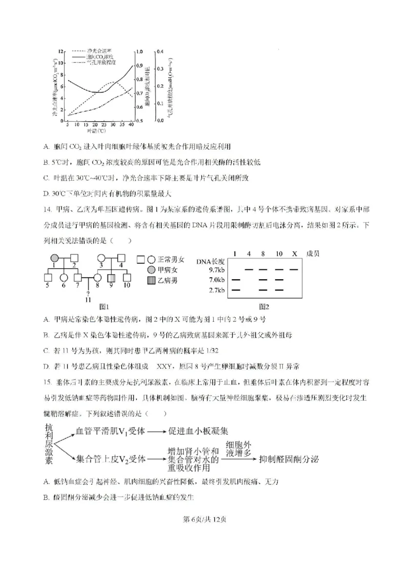 广东省六校2024&mdash;2025学年高三上学期8月联考生物试题_8月_2408122025届广东省六校高三八月第一次联考_广东省六校2024&mdash;2025学年高三上学期8月联考生物试题