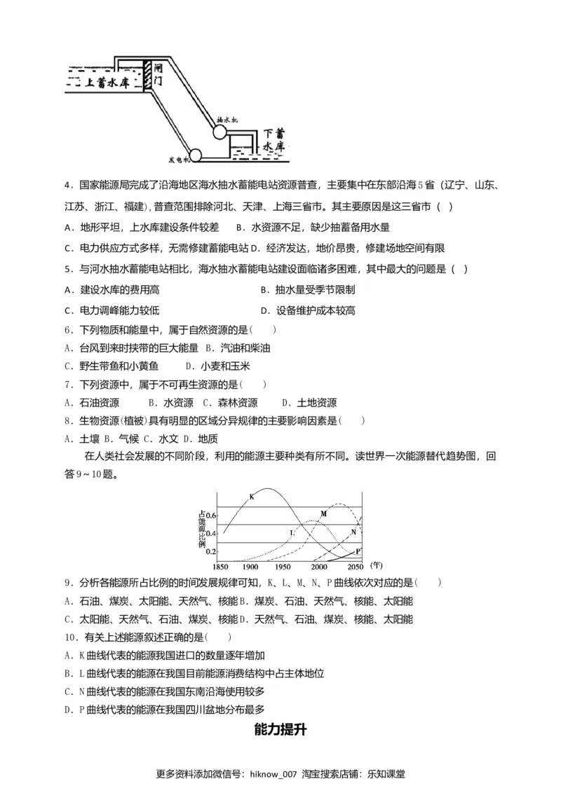 1.2自然资源及其利用第1课时同步练习_E015高中全科试卷_地理试题_选修3_2.同步练习_同步练习（第二套）