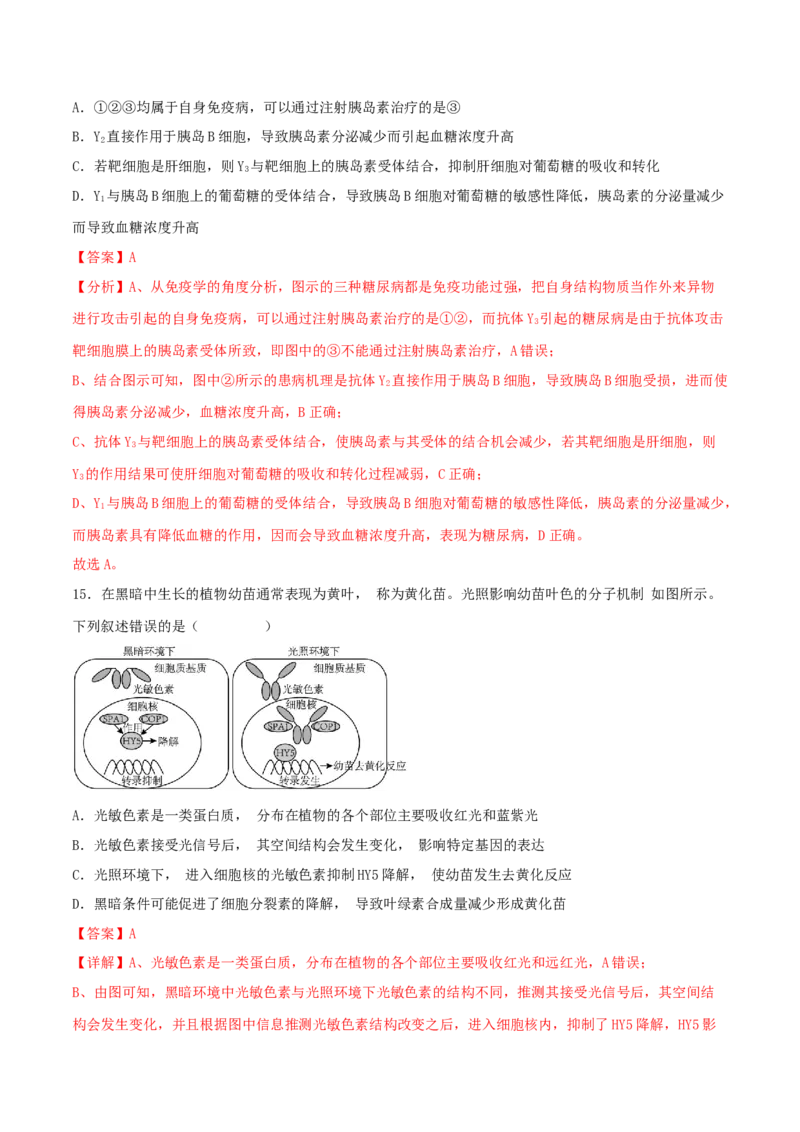 黄金卷01（解析版）-赢在高考&middot;黄金8卷备战2024年高考生物模拟卷（广西专用）_2024高考押题卷_92024赢在高考全系列_（通用版）2024《赢在高考&middot;黄金预测卷》（九科全）各八套