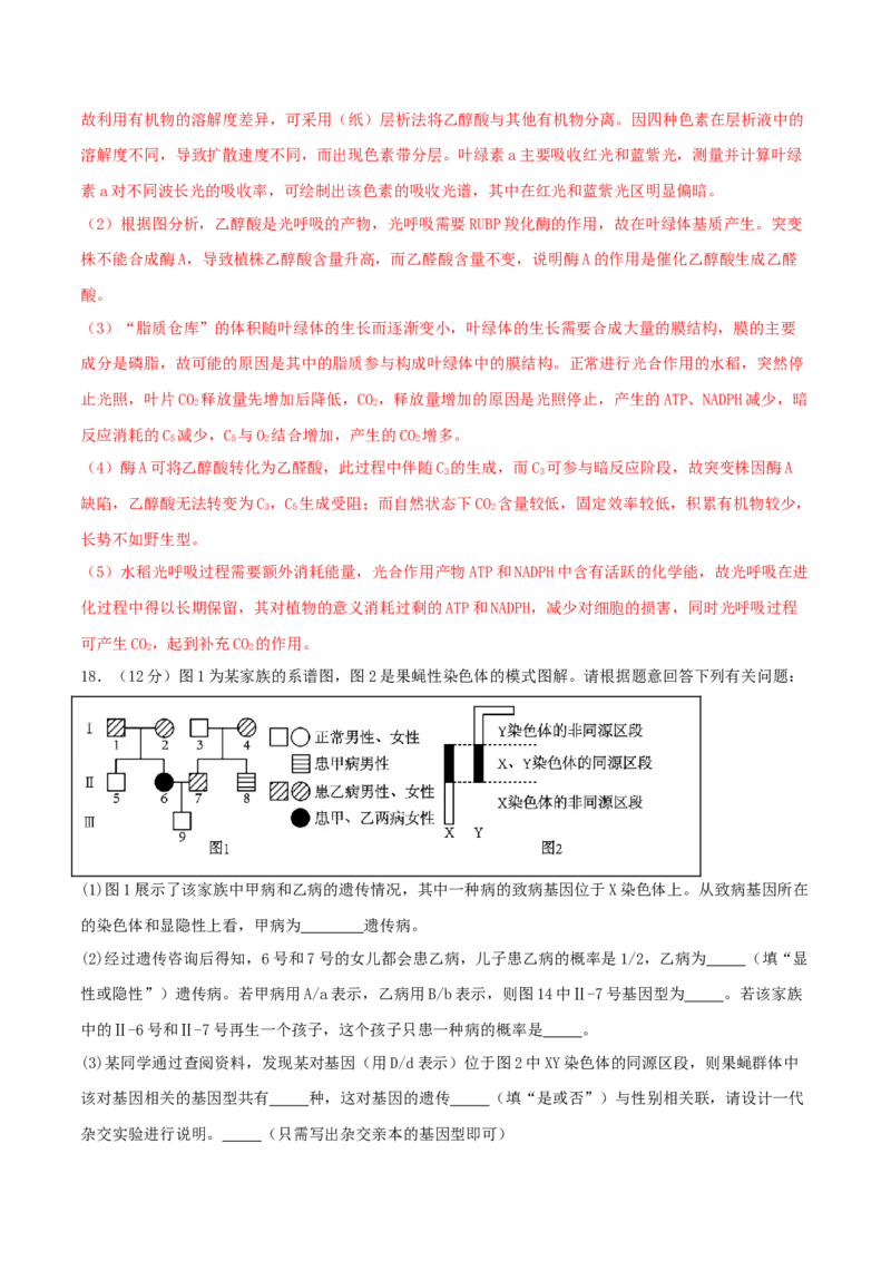 黄金卷01（解析版）-赢在高考&middot;黄金8卷备战2024年高考生物模拟卷（广西专用）_2024高考押题卷_92024赢在高考全系列_（通用版）2024《赢在高考&middot;黄金预测卷》（九科全）各八套