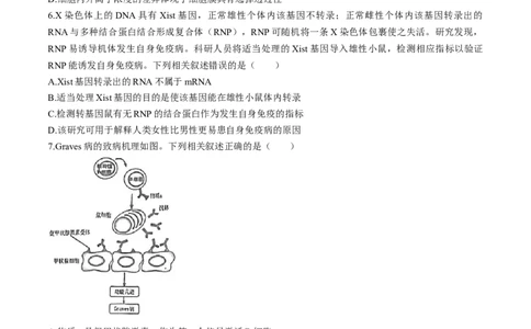 2024届福建省泉州市高三下学期5月适应性练习生物试题+答案(1)_2024年5月_025月合集_2024届福建省泉州市高中毕业班质量检测（五）