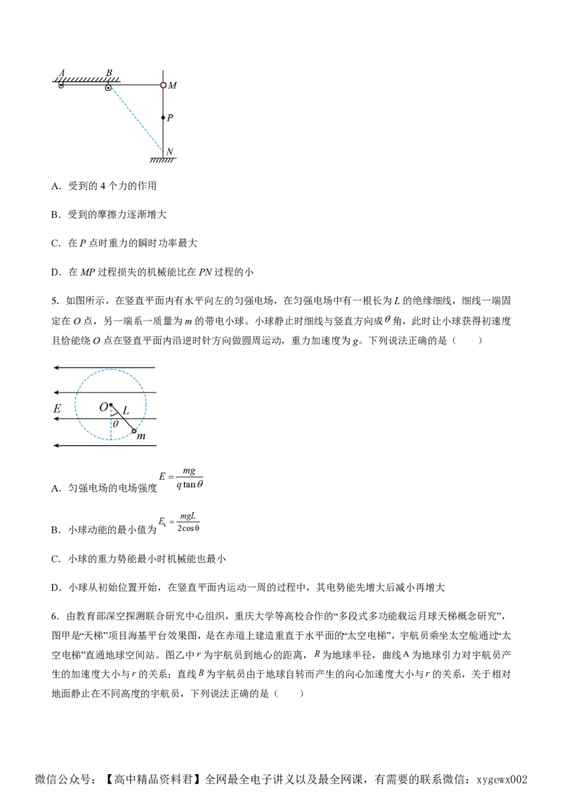 黄金卷06-赢在高考&middot;黄金8卷备战2024年高考物理模拟卷（湖南专用）（原卷版）_2024高考押题卷_92024赢在高考全系列_（通用版）2024《赢在高考&middot;黄金预测卷》（九科全）各八套