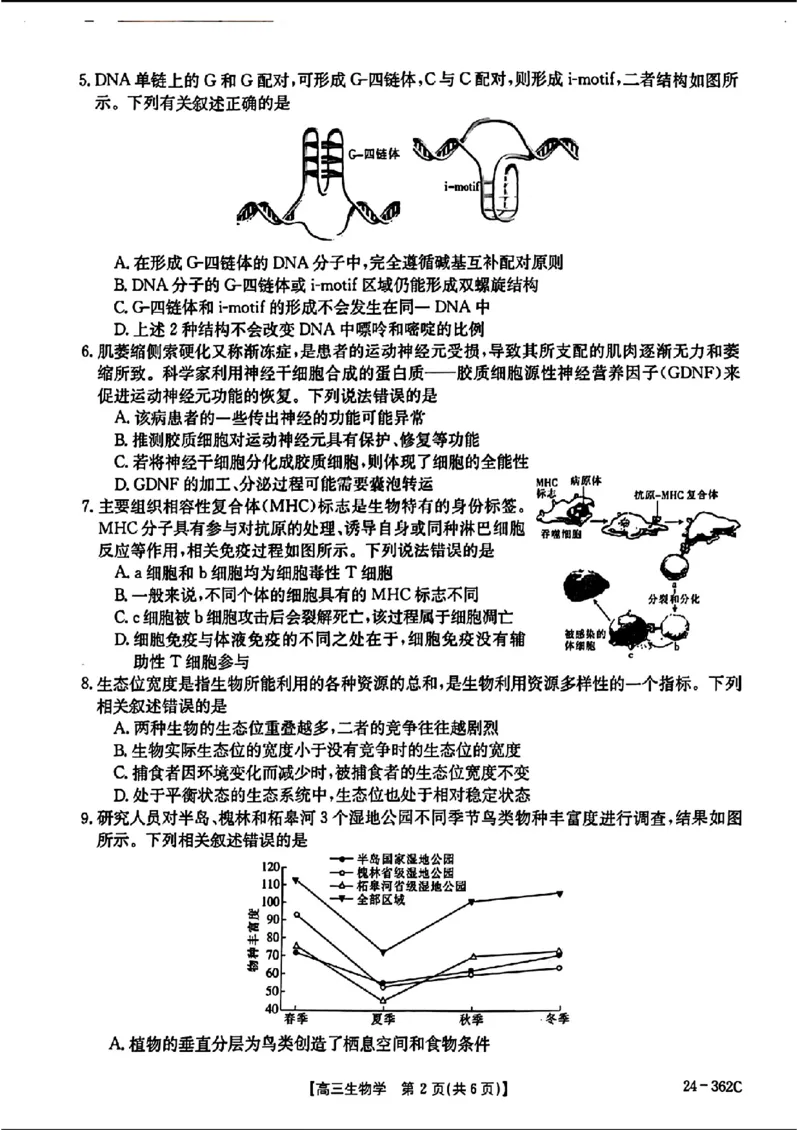 2024江西金太阳（24-362C）高三3月大联考-生物含_2024年3月_02按日期_17号_2024届江西金太阳（24-362C）高三3月大联考