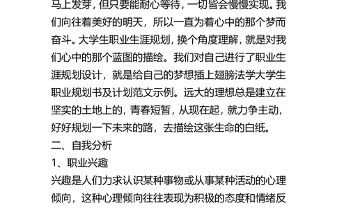 法学大学生职业规划书及计划范文示例_E6-职业规划_15法学专业