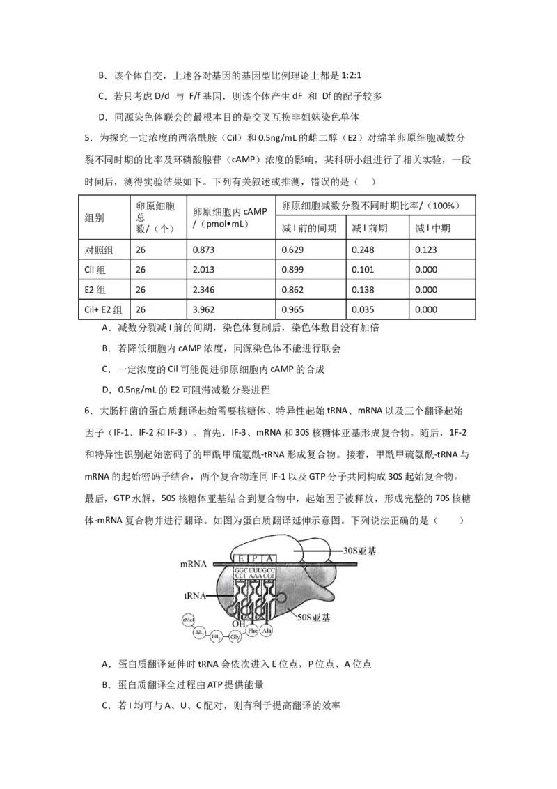 黄金卷04（原卷版）-赢在高考&middot;黄金8卷备战2024年高考生物模拟卷（黑龙江专用）_2024高考押题卷_92024赢在高考全系列_赢在高考&middot;黄金8卷备战2024年高考生物模拟卷