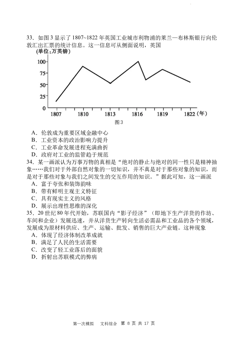 2024届第一次高三模拟考试_2024年2月_01每日更新_08号_2024届陕西省西安中学高三模拟考试（一）_陕西省西安中学2024届高三模拟考试（一）文综
