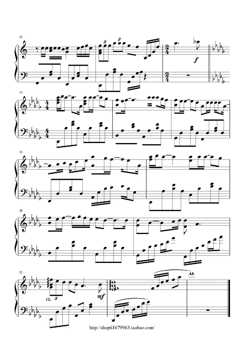 10、孙楠（48页，共14首）_一万首著名钢琴曲谱哈农贝多芬合集视频教学电子版高清无水印可打印_3流行音乐谱_流行钢琴谱合集形式_高清PDF无水印