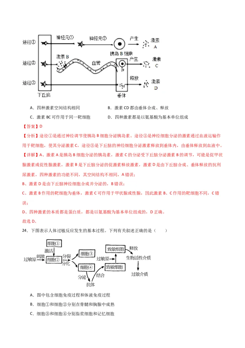 黄金卷02（解析版）-赢在高考&middot;黄金8卷备战2024年高考生物模拟卷（全国卷专用）_2024高考押题卷_92024赢在高考全系列_赢在高考&middot;黄金8卷备战2024年高考生物模拟卷