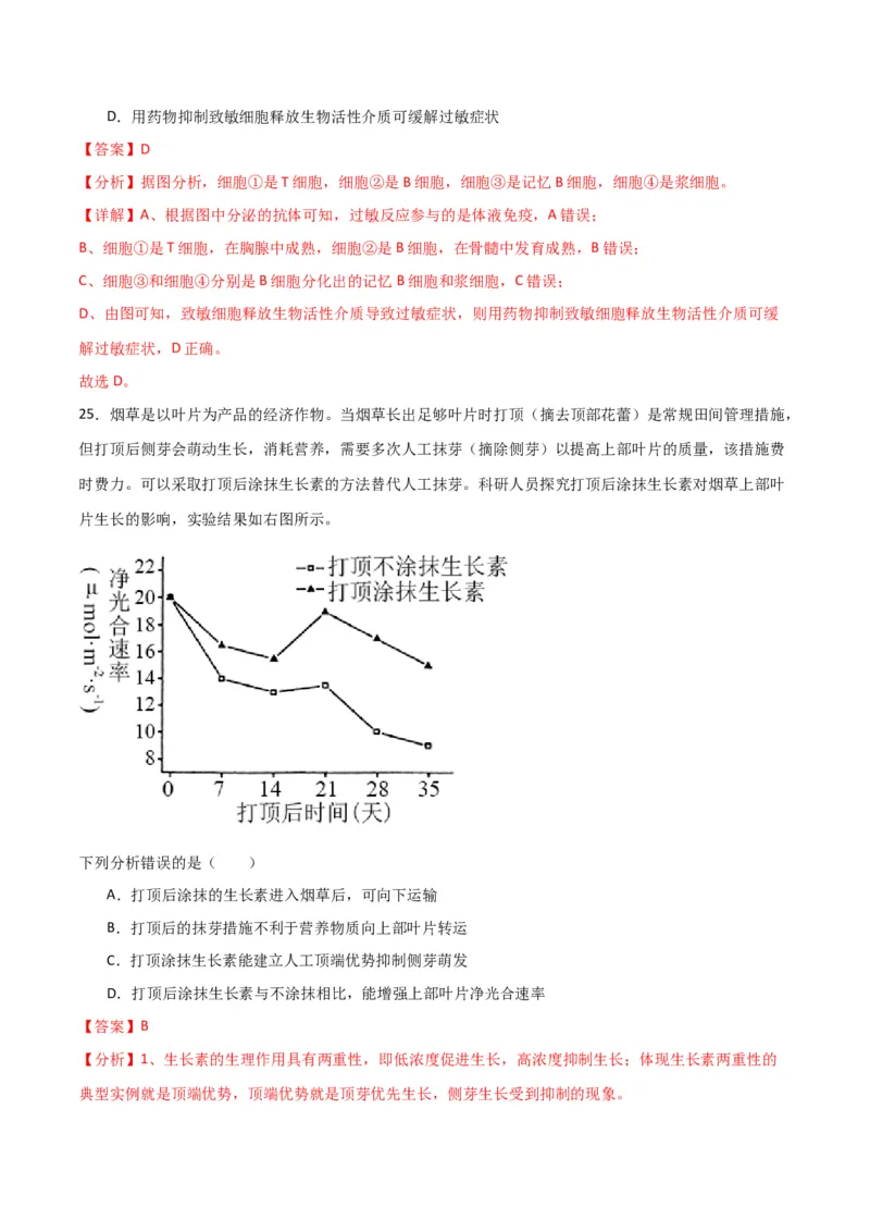 黄金卷02（解析版）-赢在高考&middot;黄金8卷备战2024年高考生物模拟卷（全国卷专用）_2024高考押题卷_92024赢在高考全系列_赢在高考&middot;黄金8卷备战2024年高考生物模拟卷