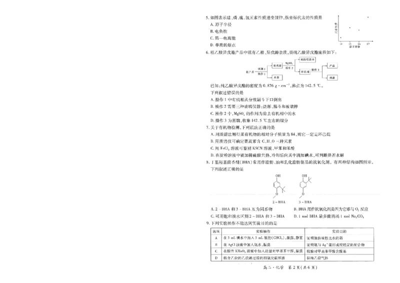 江西省智慧上进稳派联考2023-2024学年高二下学期期末调研测试化学试题(1)_7月_240702江西省智慧上进稳派联考2023-2024学年高二下学期期末调研测试
