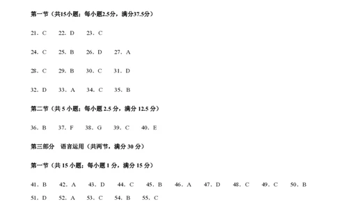 黄金卷06-赢在高考&middot;黄金8卷备战2024年高考英语模拟卷（新高考II卷专用）（参考答案）_2024高考押题卷_92024赢在高考全系列_赢在高考&middot;黄金8卷备战2024年高考英语模拟卷