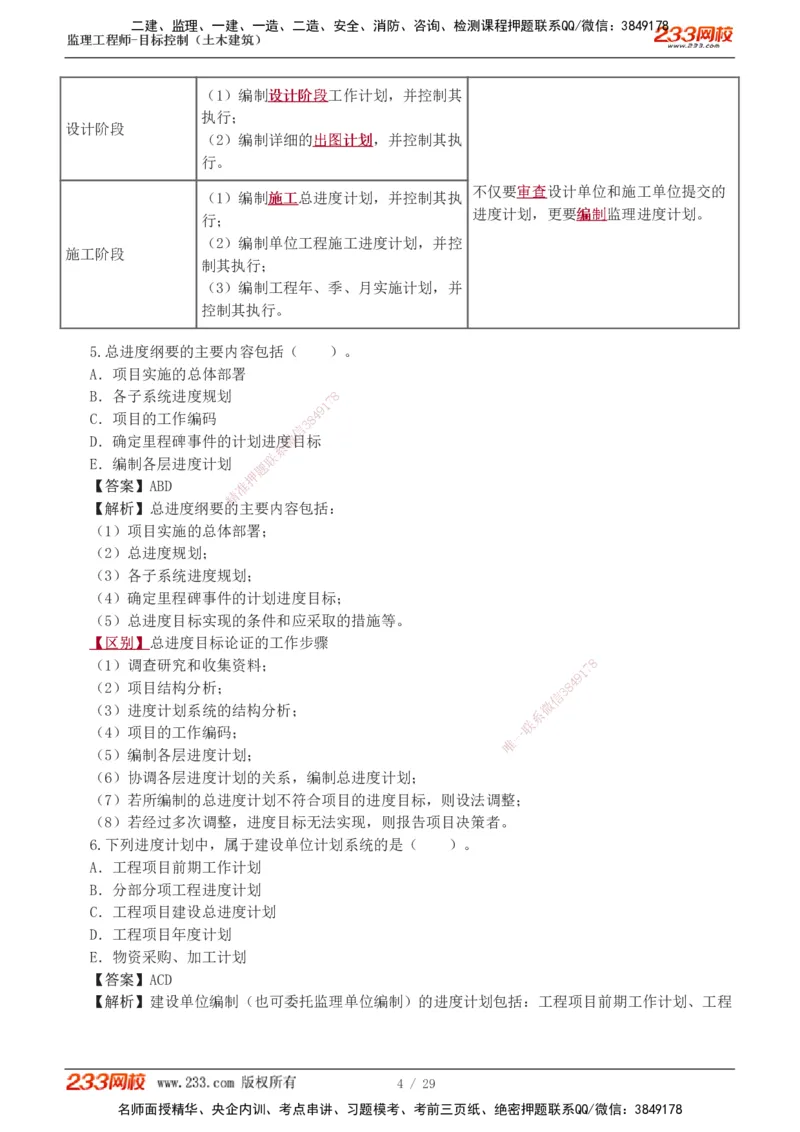 1-3_监理工程师_2025监理工程师_2025年监理工程师SVIP_2025年监理土建控制SVIP_03-习题精析✿实战特训✿模考通关_10-控制《习题解析班》江凌俊233_进度
