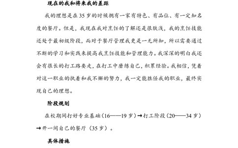 职业生涯规划书-烹饪专业--1_E6-职业规划_94其他专业