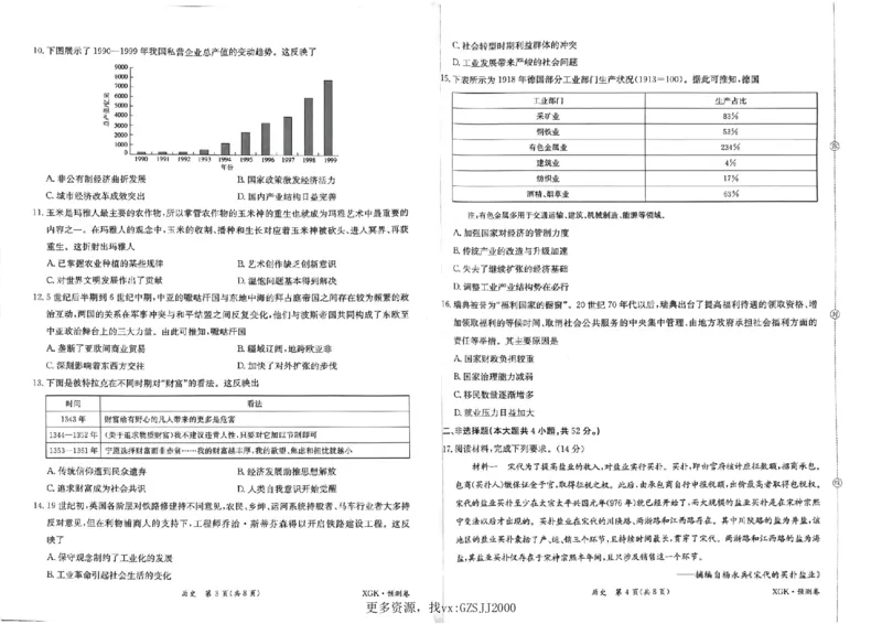 预测卷_历史_2024高考押题卷_52024金太阳全系列_（新高考版）jty临考预测押题密卷_金太阳卷霸临考预测卷