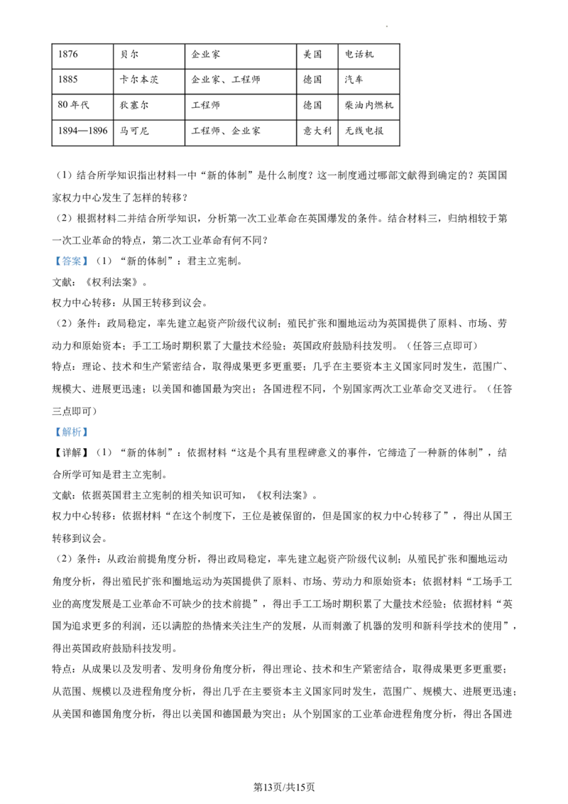 2.高一下学期期中考试历史试题（解析版）_E015高中全科试卷_历史试题_必修下_3.期中试卷_高一下学期期中考试历史试题