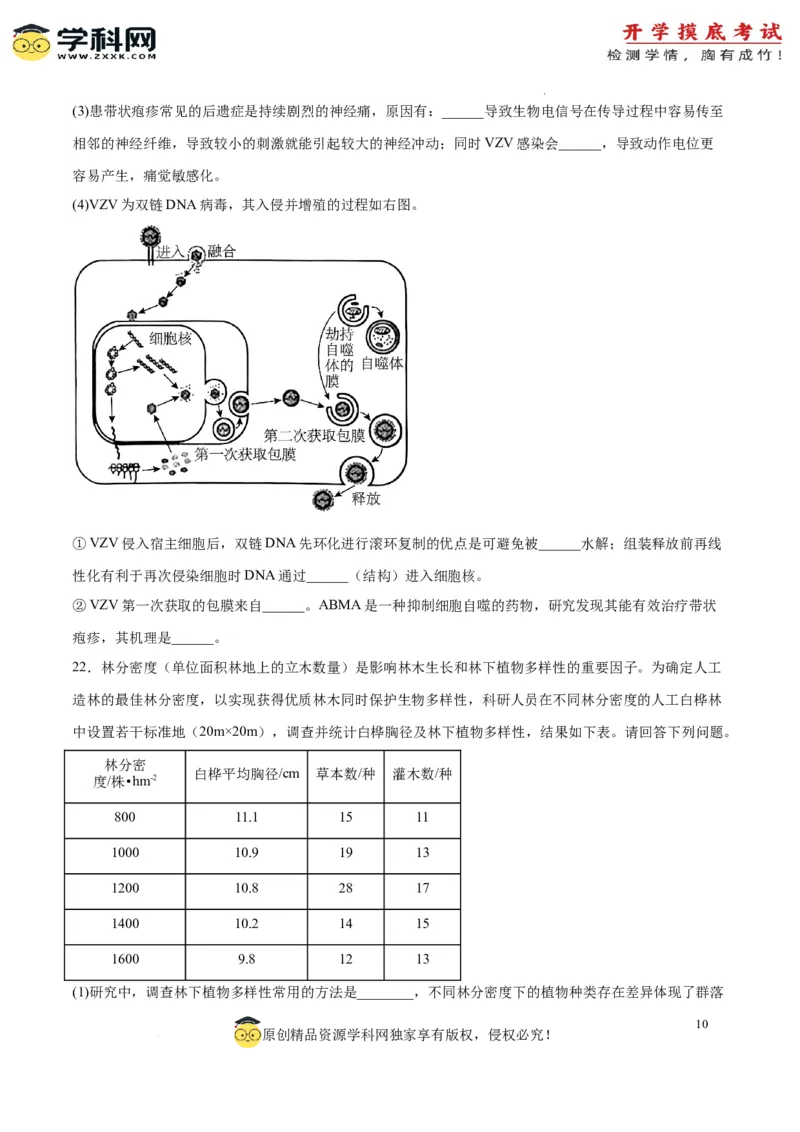 生物（江苏卷）（考试版）_2024届新高三开学摸底考试卷_生物-2024届新高三开学摸底考试卷_生物-2024届新高三开学摸底考试卷（江苏卷）
