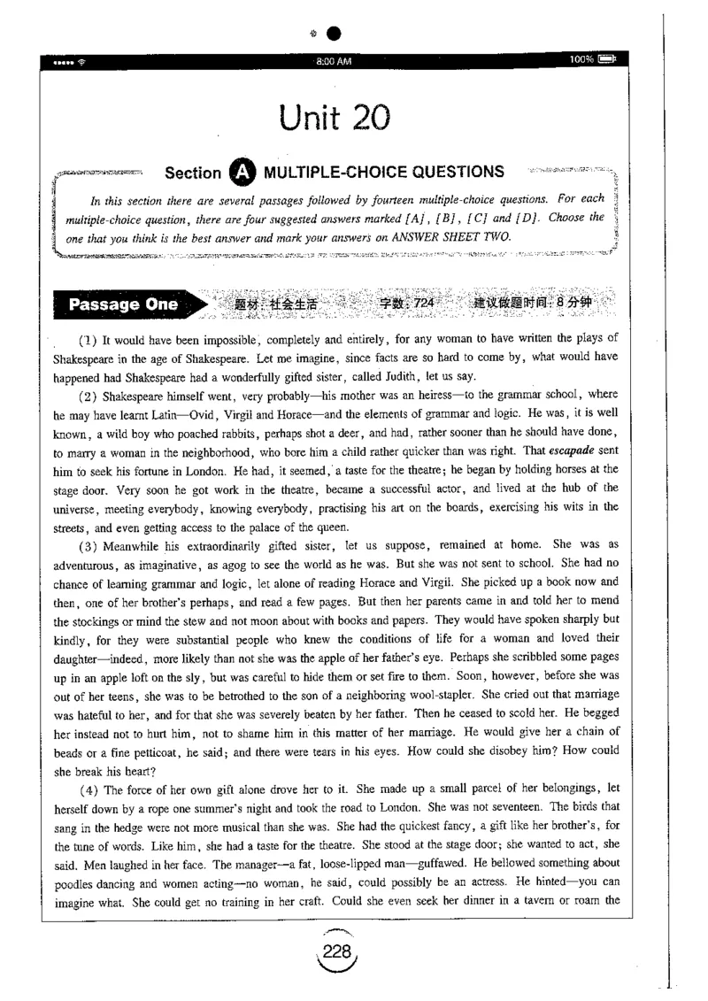 星火简专八阅读黄任_2025专四专八真题及备考资料_2009-2024专八真题+备考资料_专八资料电子书_24专八阅读专题资料_2024专八阅读180篇（星火）