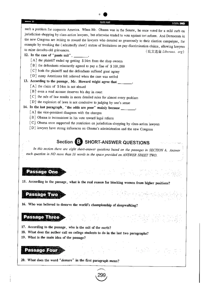 星火简专八阅读黄任_2025专四专八真题及备考资料_2009-2024专八真题+备考资料_专八资料电子书_24专八阅读专题资料_2024专八阅读180篇（星火）