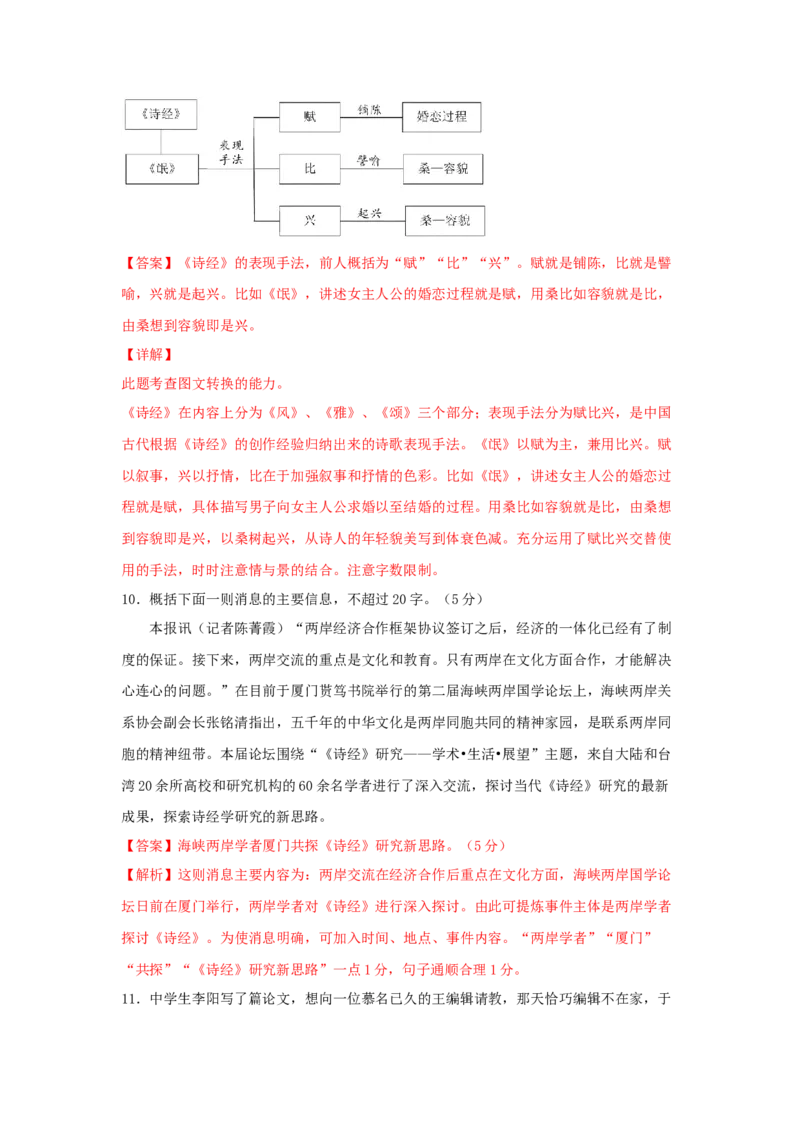 1.1《氓》（同步习题）（解析版）_E015高中全科试卷_语文试题_选修下_5.新版高中语文试卷选择性必修下册_2.同步练习（2套）_2.同步练习（第二套）