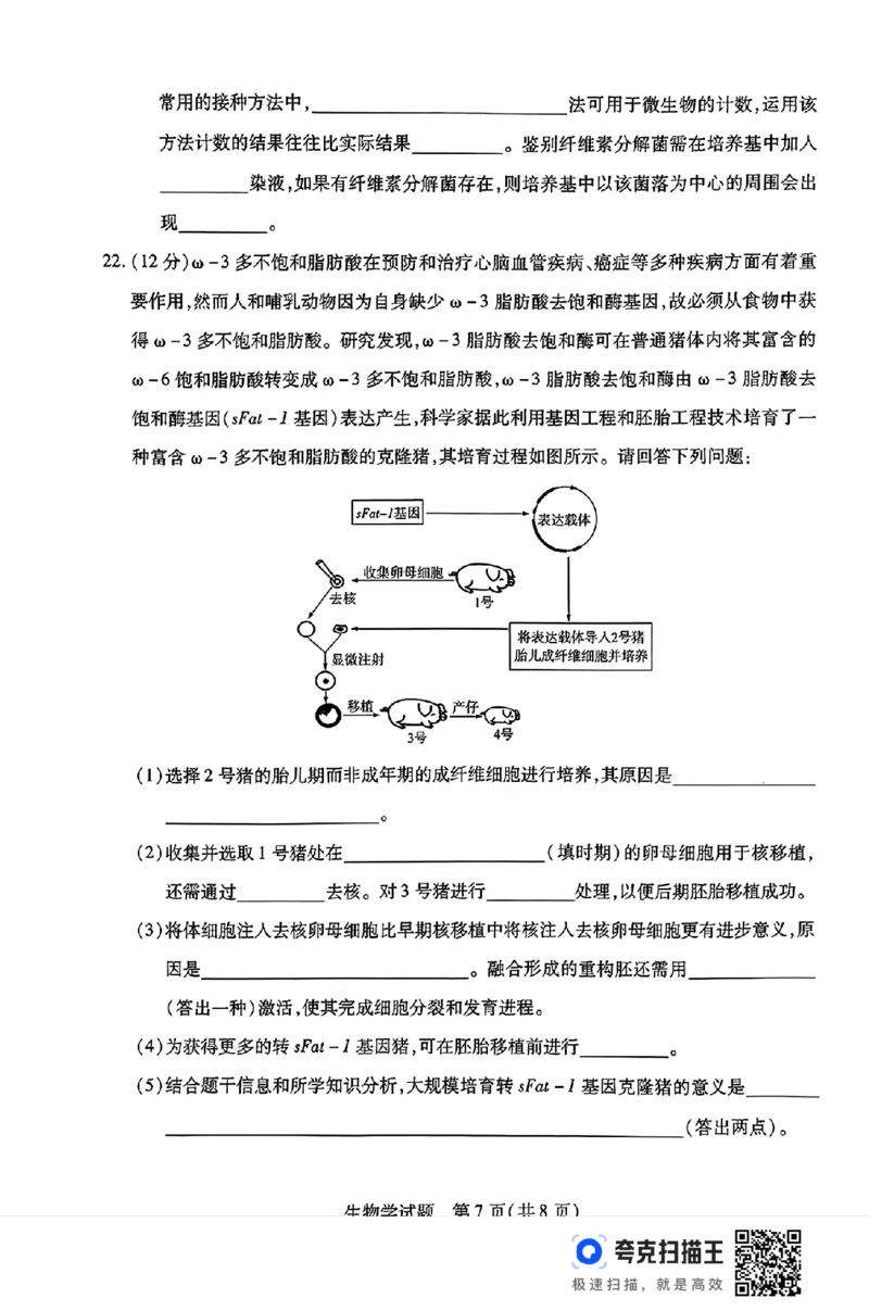 河南省豫北名校2023-2024学年高二下学期6月期末学业质量监测生物_6月_240614河南省豫北名校2023-2024学年高二下学期6月期末学业质量监测