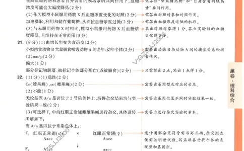 黑卷答案-理科综合（全国版）_2023高考押题卷_腾远黑白卷（官方只发售理科及新高考版本）_理科版_2023年《腾远高考黑白卷》理科综合（全国版）