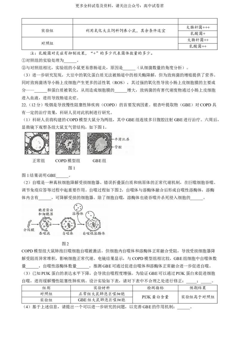 辽宁省（点石联考）2023-2024学年高二下学期6月阶段考生物试卷_6月_240616辽宁省（点石联考）2023-2024学年高二下学期6月份阶段考