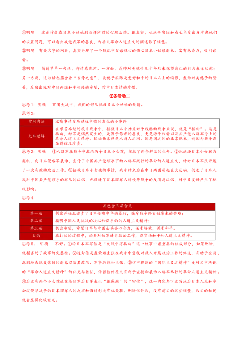 2.2《大战中的插曲》同步学案-上好课2022-2023学年高二语文选择性必修上册同步备课系列（统编版）_new_E015高中全科试卷_语文试题_选修上_3.新版高中语文试卷选择性必修上册