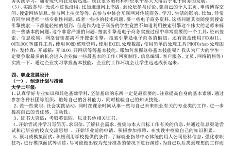 电子商务专业职业生涯规划书-doc_E6-职业规划_13电子商务专业