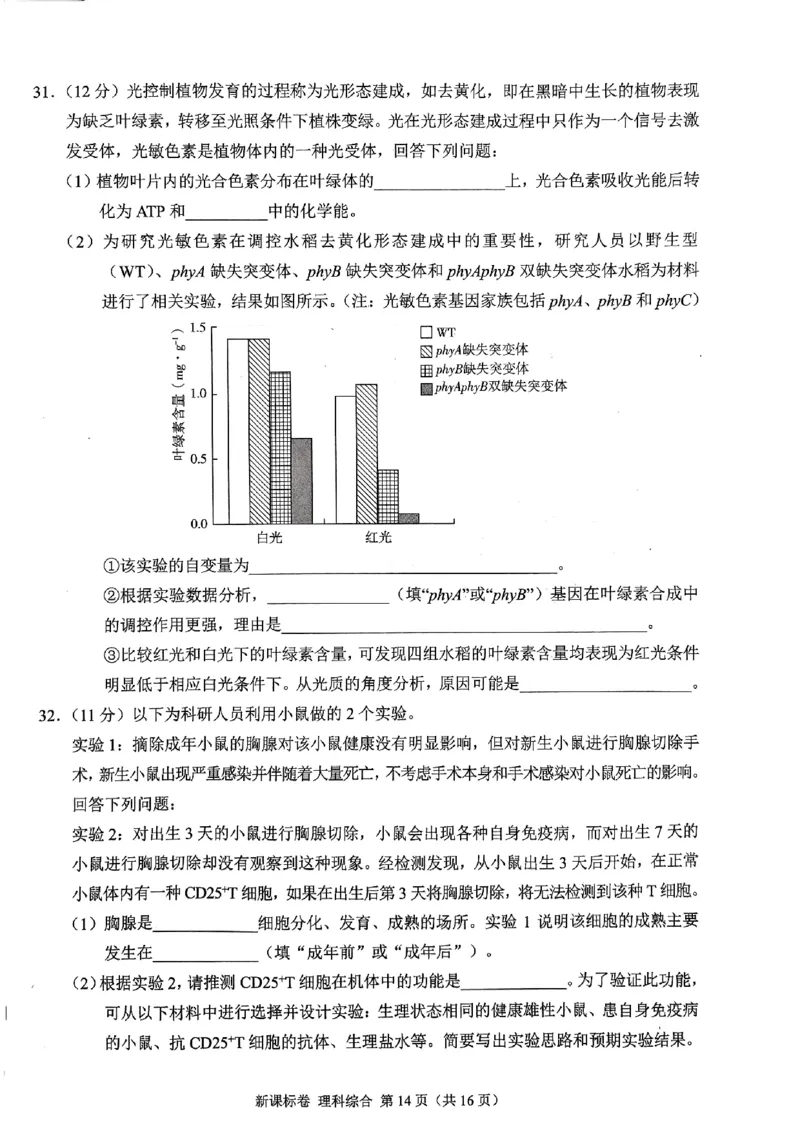 2024届高三5月大联考新课标卷理科综合_2024年5月_01按日期_8号_2024届xkw高三5月大联考_2024届高三5月大联考新课标卷理科综合