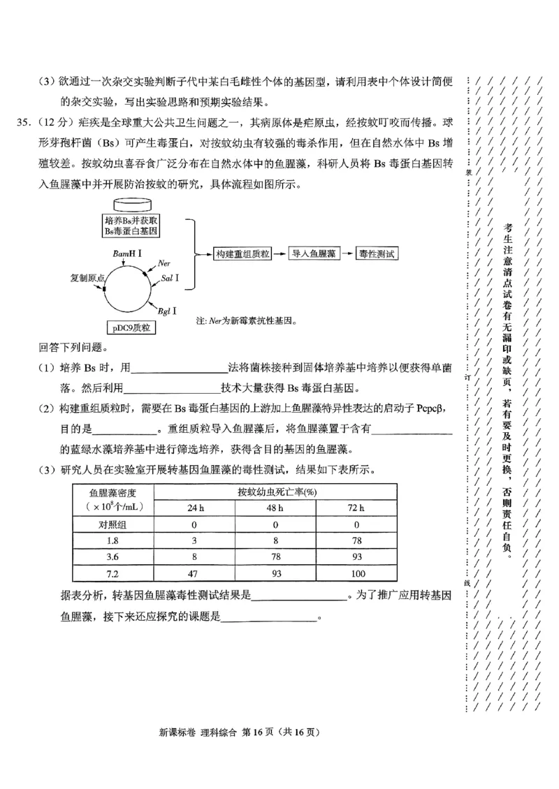 2024届高三5月大联考新课标卷理科综合_2024年5月_01按日期_8号_2024届xkw高三5月大联考_2024届高三5月大联考新课标卷理科综合