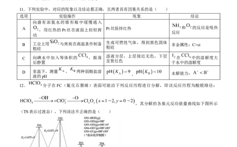 2024届湖南省长沙市长郡中学高三一模化学_2024年2月_022月合集_2024届湖南省长沙市长郡中学高三一模
