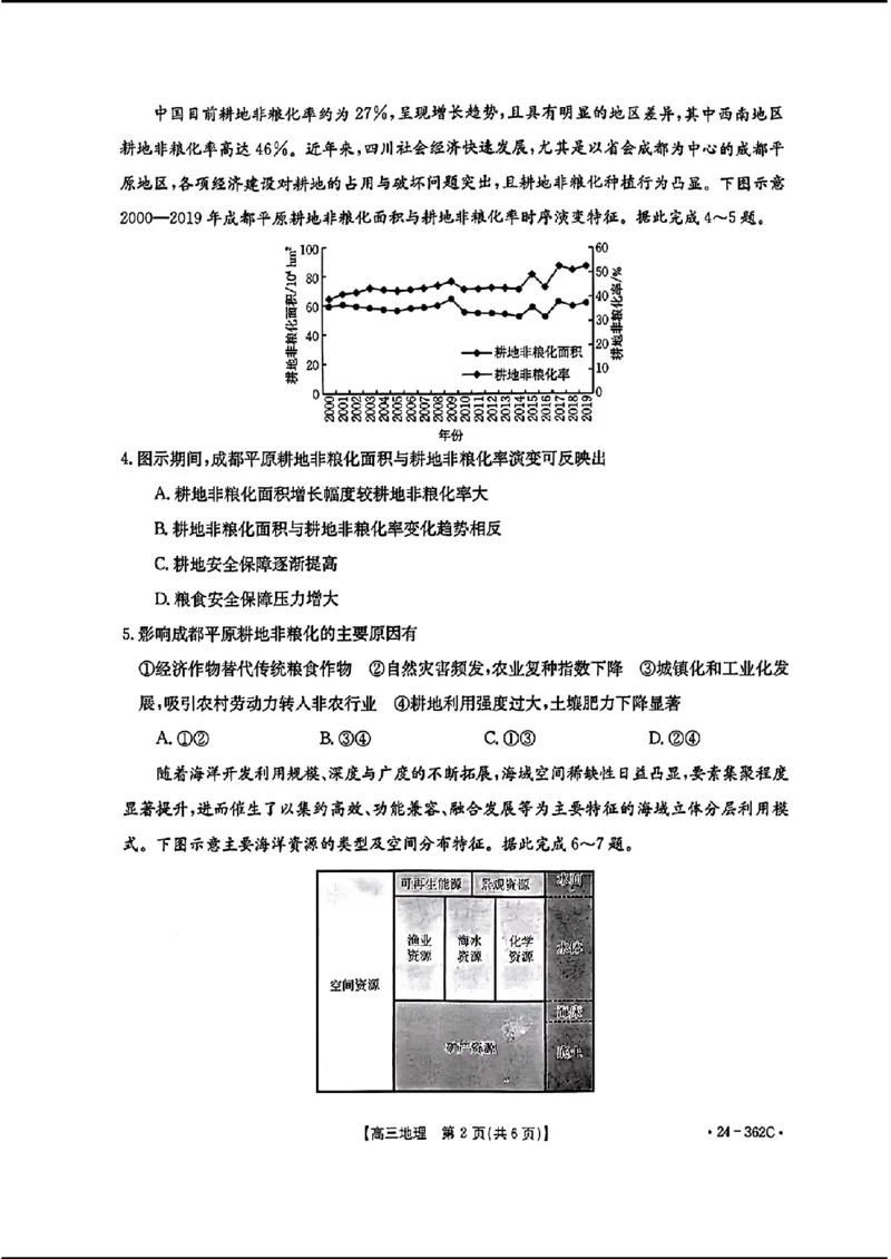 2024江西金太阳（24-362C）高三3月大联考-地理含_2024年3月_02按日期_17号_2024届江西金太阳（24-362C）高三3月大联考